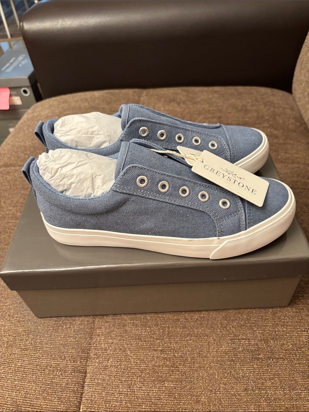 Greystone women’s Casual Slip-On Sneakers in Denim Blue
